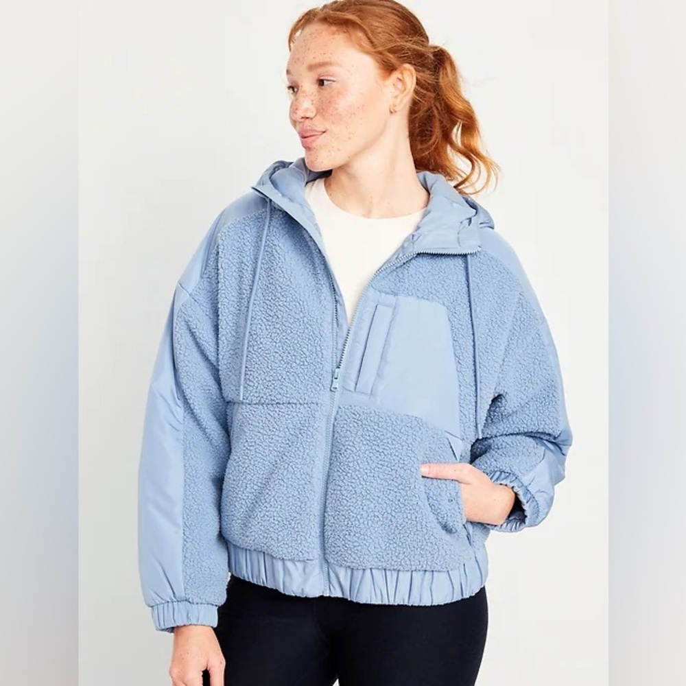 Old Navy Hooded Sherpa Hybrid Jacket